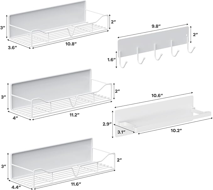 5PCS Washing Machine Storage Rack with Hooks and Hangers, Refrigerator, Washing Machine, Microwave, and Barbecue Grill Warehouse Storage Rack
