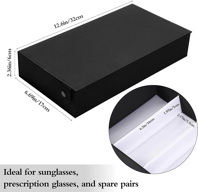 Baojulong 5-Slot Eyeglass Case Organizer - Portable Storage for Sunglasses & Glasses, Perfect for Travel & Home Use