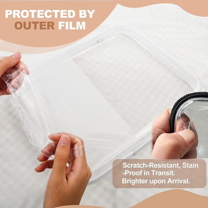 3PCS Clear Hard Shell Zipper Case,Toy Organizers and Storage Box,Clear Toiletry Cosmetic Case,Travel Makeup Bags, Diaper Bag Organizer,Pencil Case,Stackable Portable Transparent Zipper Pouches White-L