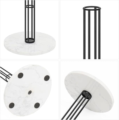 NearMoon Paper Towel Holder Countertop, Sturdy Metal Paper Towel Stand Dispenser with Marble Base, Standard or Jumbo-Sized for Kitchen Counter, Farmhouse, Living Room, Matte Black