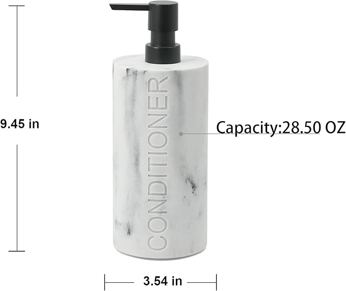 Indecor Home Conditioner Dispenser – Luxurious Refillable Pump Bottle with Embossed Text, Durable Construction for Bathroom and Kitchen