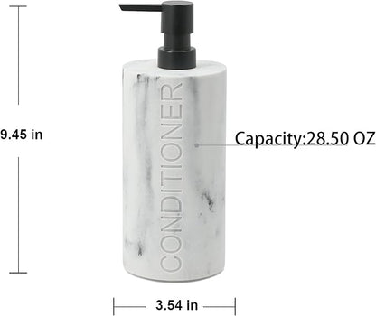 Indecor Home Conditioner Dispenser – Luxurious Refillable Pump Bottle with Embossed Text, Durable Construction for Bathroom and Kitchen