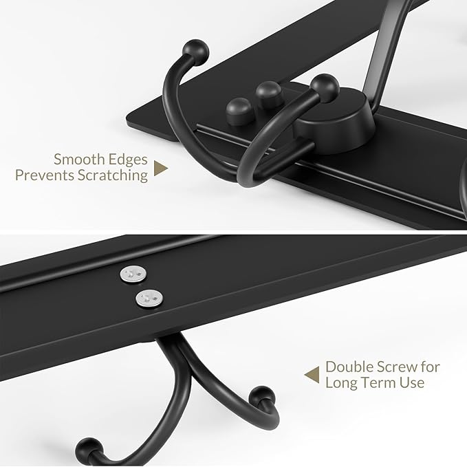 WLCSNG Heavy Duty Over The Door Hooks Rustproof - 25lb Over The Door Towel Rack, Over The Door Towel Hook, Door Hanger for Bathroom, Coat Rack Dorm Room Essentials (1Pack,Black)