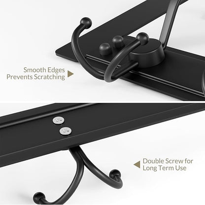 WLCSNG Heavy Duty Over The Door Hooks Rustproof - 25lb Over The Door Towel Rack, Over The Door Towel Hook, Door Hanger for Bathroom, Coat Rack Dorm Room Essentials (1Pack,Black)