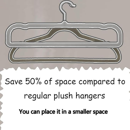 Velvet Pants Hangers with Non Slip Bar, 20 Pack Felt Slack/Trouser Hangers for Closet, Slim Space Saving Closet Perchas Terciopelo 360° Swivel Hook for Tank Top, Bra, Shorts, Jeans, Towel (Grey)