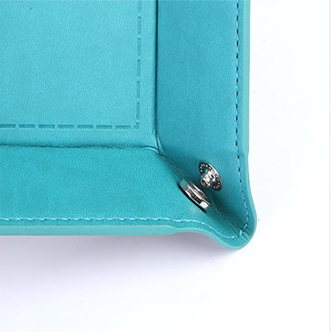 siduater Valet Tray Desktop Storage Organizer – Vegan Leather Catchall Tray Bedside Vanity Tray Nightstand Caddy Holder for Remote Controller, Watch, Keys, Phone, Wallet, Coin, Jewelry, Sky Blue