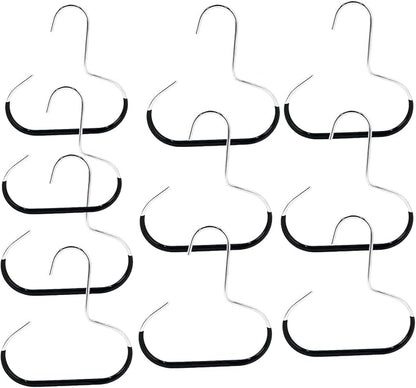Durable Steel Hangers Maximize Closet Space with Versatile Storage, Hat Organizer Durable Stainless Steel, Durable Steels Hangers for Caps, Ties, Scarves, Clothes (Black,10pcs)