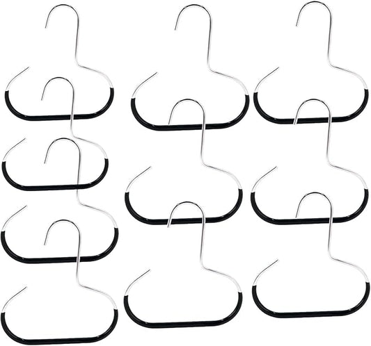 Durable Steel Hangers Maximize Closet Space with Versatile Storage, Hat Organizer Durable Stainless Steel, Durable Steels Hangers for Caps, Ties, Scarves, Clothes (Black,10pcs)