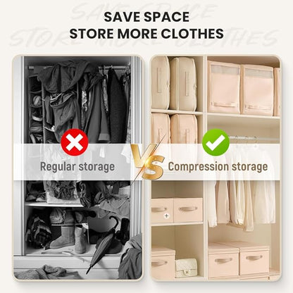 Ultra Space Saving Self Compression Organizer, 2025 New Storage Organizerr, Dustproof and Moisture-proof Compression Storage Bag for Comforters, Clothes, Blankets (Blue, Large)