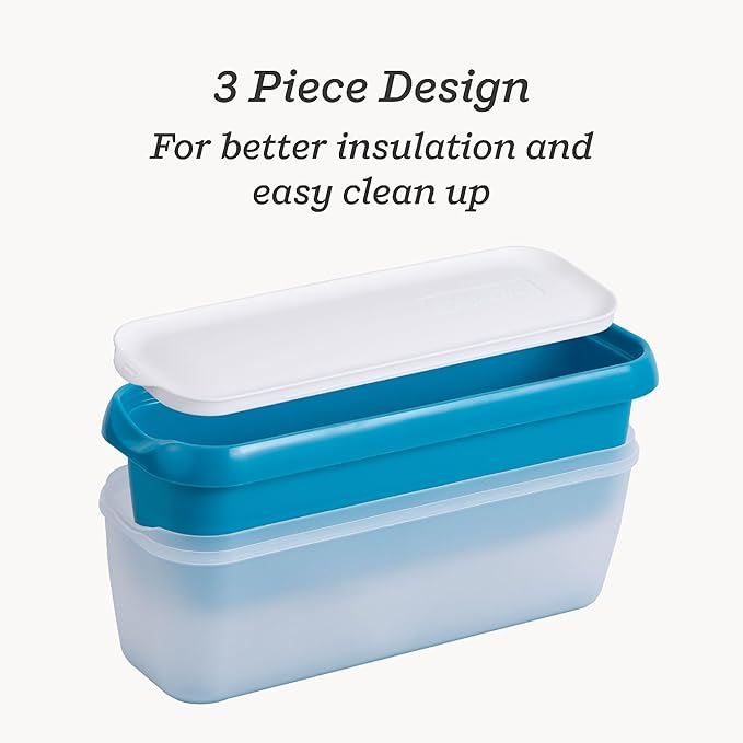 Starpack 'Inside Scoop' Ice-Cream Storage Container for Freezer (2 Pcs) - 1.5 Quart Ice Cream Containers for Homemade Ice Creams - Reusable Dessert Containers with Lids - Leak-Free Lids (Silicone)