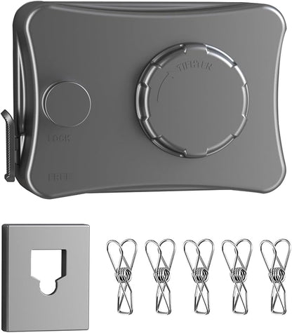 Retractable Clothesline Clothes Line Retracting Outdoor Indoor,Anti Sagging Waterproof Lock Enhancement Grey