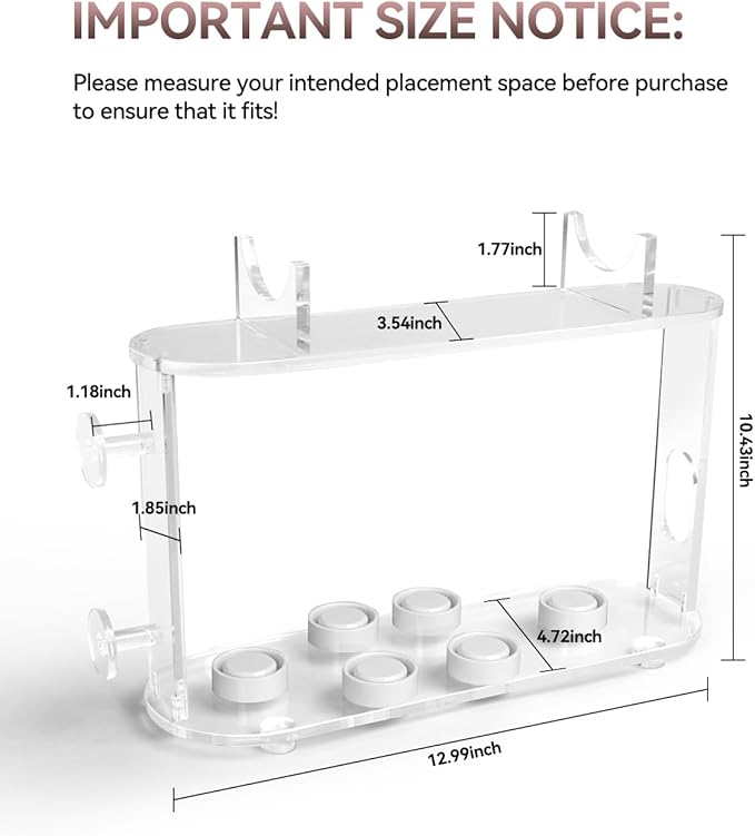 Affogato Storage Holder Universal Compatible with Dyson Airwrap, Shark FlexStyle FlexFusion Organizer Stand, Acrylic Countertop Display Rack for Hair Stylers Attachments