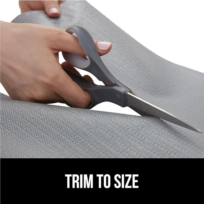 GORILLA GRIP Slip Resistant Drawer and Shelf Liner 2 Pack, Non Adhesive Water Resistant, Easy Clean and Trim, Smooth Surface Liners for Kitchen Cabinet, Shelves, Drawers, Pantry, 12 in x 20 FT, Gray