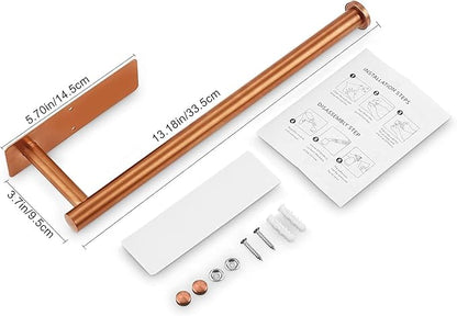 Paper Towel Holders,Paper Towels Rolls - for Kitchen,Wall Mounted Paper Towel Roll Holder for Kitchen, Bathroom,Both Available in Adhesive and Screws,Stainless Steel-(Rose Gold)