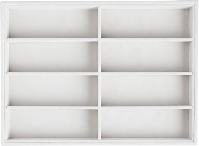 Frebeauty Sunglass Organizer,Velvet Glasses Organizer,8-Slot Sunglasses Tray for Drawer, Men's/Women's Sunglasses Box, Glasses Holder for Watch Stackable Eyeglass/Eyewear Display Tray(White)