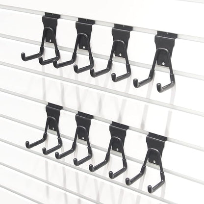Slatwall Accessories, Black Slatwall Hooks and Hangers, Sturdy Slat Wall Accessory, 8 Pack