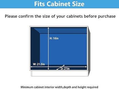 LOVMOR Individual Pull Out Cabinet Organizer, 2 Tier Slide Out Cabinet Drawers, Pots and Pans Organizer and Storage Pantry Shelf for Kitchen (20" W x 18" D)