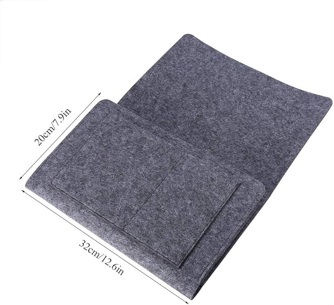 Luxurious Grey Armrest Organizer, Caddy for Sofa, Couch, Chair Armrest, Remote Control, Cell Phone, Book, Magazine, Glasses, Snacks