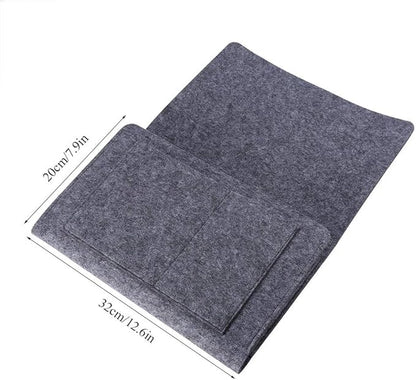 Luxurious Grey Armrest Organizer, Caddy for Sofa, Couch, Chair Armrest, Remote Control, Cell Phone, Book, Magazine, Glasses, Snacks