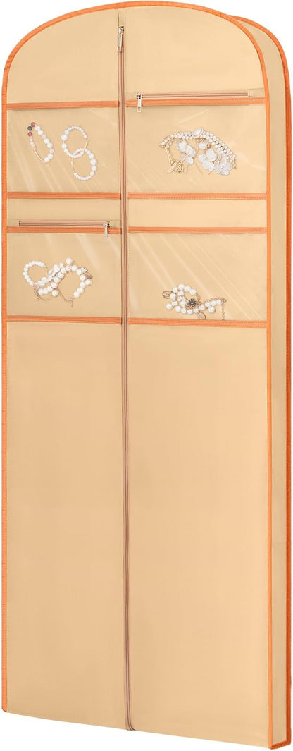 72" Garment Bag for Travel for Hanging Clothes Storage Hanging Suit Cover with Zipper and Accessory Storage for Coats, Dresses, Suits