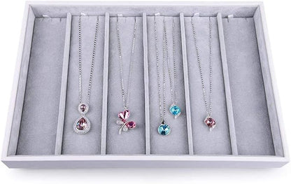 Oirlv Velvet Stackable Jewelry Tray Necklace Pendant Organizer Display Showcase Jewelry Storage trays