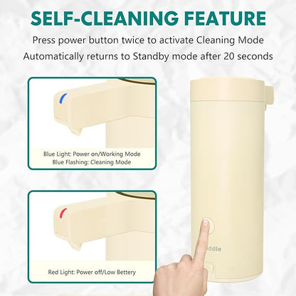 Mamiddle Automatic Soap Dispenser Stainless Steel with Sensor Infrared Soap Dispenser Electric IPX5 Waterproof USB-C Charging Motion Sensor for Kitchen & Bathroom (Ivory)