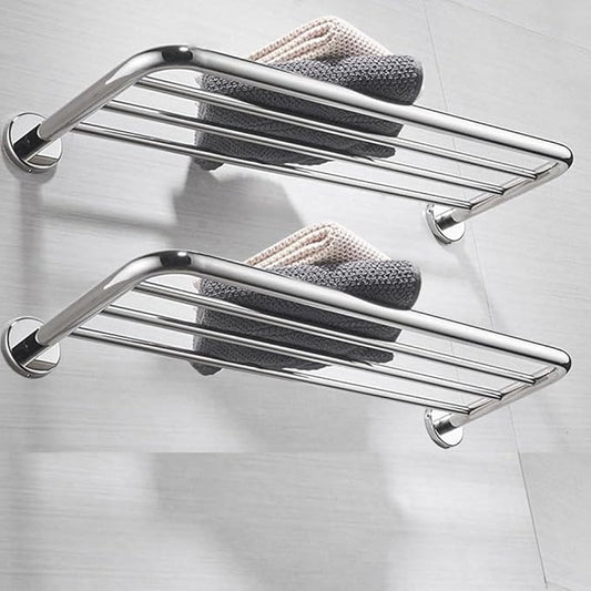 Hotel Towel Racks for Bathroom Wall Mounted, 30 Inch Towel Shelf for Bathroom, 2-Tier Bathroom Towel Rack, Polished Chrome