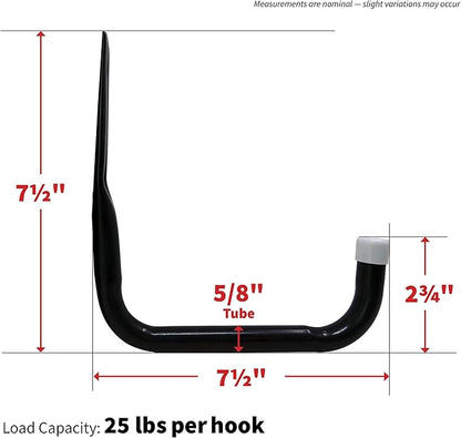 Shepherd Hardware 8090E Heavy Duty Steel Garage Storage/Large Utility Hooks, 4 Pack,Black