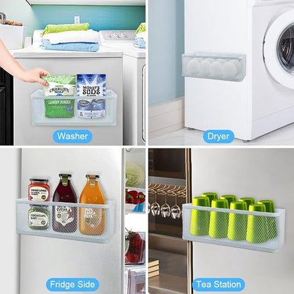 Picowe Magnetic Laundry Organizer, Extra Large Magnet Basket for Laundry Room,16.5lb Capacity Magnetic Shelf for Washer /Dryer, Fridge & Small Spaces (XL, White)