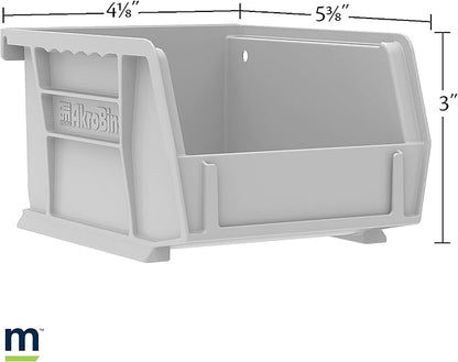 Akro-Mils Storage Bins 30210, Plastic | Stackable | Hanging Design | 5" x 4" x 3" | Yellow | Pack of 24