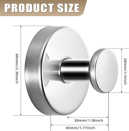Fenas Suction Cup Hooks for Shower No-Drill Bathroom Hooks for Towels, Robes, Loofah Mountable on Bathroom Walls, Kitchen, Glass, Mirrors,Tile,Smooth Non-Porous Surfaces,Removable,4pcs,Chrome Polished