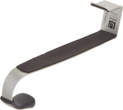 Umbra Schnook Heavy Duty Over The Door Hook for Coats, Robes, Towels, Clothes, Hats, Bags, Easy to Install and Damage Free, Space Saving Bathroom Hook, Nickel/Black
