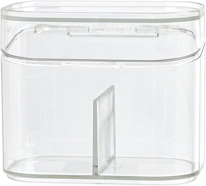 Clear Bathroom Organizer, 2-Size Essentials Set for Hail Accessories & Beauty Supplies,Cotton Swabs,Balls,Pads - Small Clear Plastic Canister Apothecary Jar Set, Vanity Makeup Storage Organizer (S)