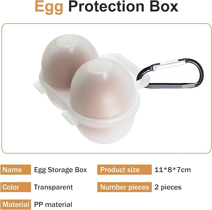 2 Grids Egg Holders, Egg Cartons For Refrigerator, Egg Storage Container, Shockproof Durable Refrigerator Egg Trays, Deviled Egg Tray Carrier with Lid, Egg Organizer Box for Fridge or Camping
