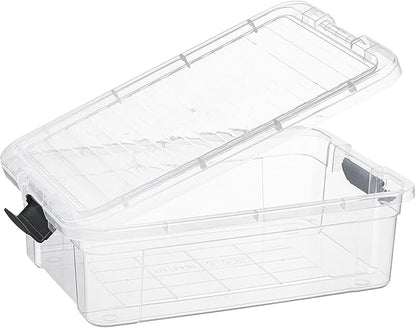 Superio Storage Bins with Lids- 6 Pack, 7.4 Qt Clear Boxes for Organizing, Stackable Plastic Containers- BPA Free, Non-Toxic, Odor Free, Organizer for Home, Office, Dorm