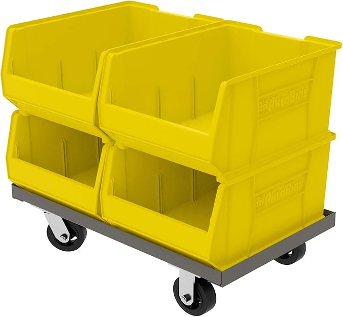 Akro-Mils 30289 Super-Size AkroBins Plastic Storage Bins, Space-Saving Stackable Bins for Garage, Classroom, Warehouse Organization, 24-Inch L x 18-Inch W x 12-Inch H, Yellow, 1-Pack