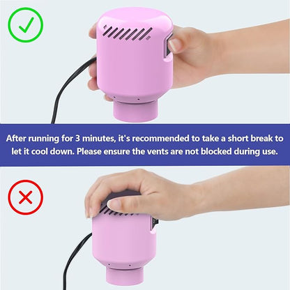 HOTBAG Electric Air Pump for Vacuum Storage Bags, Portable Travel Vacuum Pump Compressing Clothing Vacuum Seal Pump for Various Vacuum Seal Bags Pink(Storage Bag Not Included)