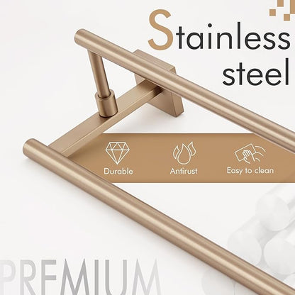 KOKOSIRI Hand Towel Bar 16-Inch Towel Holder Bathroom Rack for Bath Cabinet Towel Rails Champagne Bronze Stainless Steel B5009CPG-L16