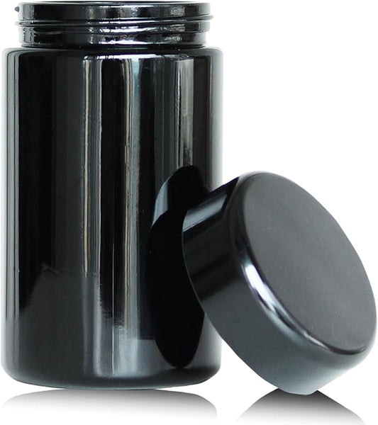 Black Glass Airtight Storage Container Jar 100ml with UV Protection for Spice Coffee