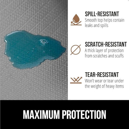 GORILLA GRIP DripGuard Shelf Liner, Non Adhesive Drawer and Kitchen Cabinet Protector, Slip Resistant BPA Free Smooth Surface Plastic Liners for Cabinets, Bathrooms, Closets, 12x120 Inch, Gray