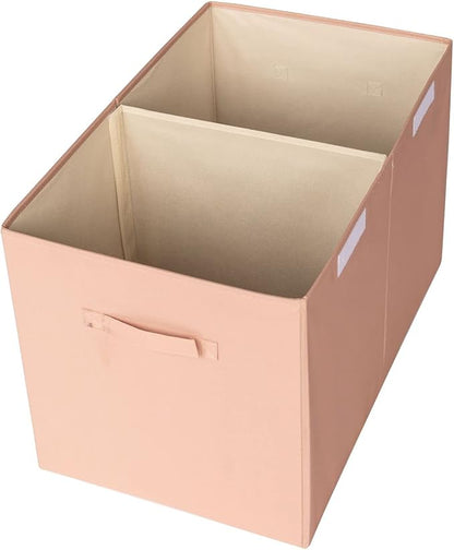 3 Sprouts Recycled Fabric Toy Chest Storage Box - Extra Large Toy Storage Box, Sturdy Toy Bins - Kids Organizer for Bedroom - Toybox Basket with Lid for Kids, Toddlers, Boys, Girls - Solid Clay