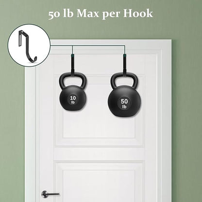 Yinsiskyer Adjustable Over The Door Hooks, Premium Metal Hooks for Hanging, Heavy Duty Door Coat Hangers and Towel Door Hangers, Cubicle Hook fits 1 3/8" to 3 1/2" Longer Panels for Wreath,Black,5 Pcs