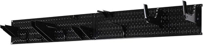 Wall Control Garage Storage Rack Lawn & Garden Tool Organization Wall Mount Organizer - Easy to Install 64" Wide Heavy Duty Metal Pegboard Set (Black Pegboard)