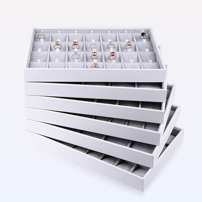 Oirlv Velvet Stackable Jewelry Tray 32 Grids Earrings Organizer Display Showcase Jewelry Storage trays