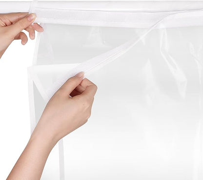 Zilink Dress Bags for Hanging Clothes 60 inch (2 Pack) Clear Garment Rack Cover Hanging Garment Bags for Storage for Coats Long Dress Gown Storage