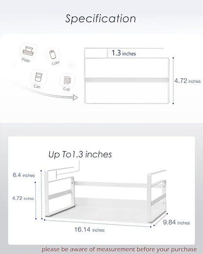 Nxconsu 2Pack Under Shelf Storage Basket Organizer Hanging Holder for Cabinet Pantry Kitchen Cupboard Desk Counter Bookshelf Organization Add-on Space Saver Heavy Duty Slide-in White Large