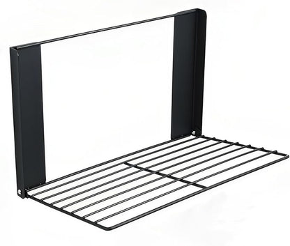 Magnetic Multi-Purpose Organizer Shelf – Space-Saving Side Storage for Washing Machine, Fridge & Bathroom, Folding Towel Rack for Laundry Room & Camper Sink Area – Black