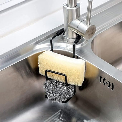Achoulei Sink Caddy Sink Sponge Holder - Faucet Rack Shower Tray - Kitchen and Bathroom Metal Organizer Hanging Fix Around Faucet