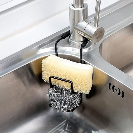 Achoulei Sink Caddy Sink Sponge Holder - Faucet Rack Shower Tray - Kitchen and Bathroom Metal Organizer Hanging Fix Around Faucet