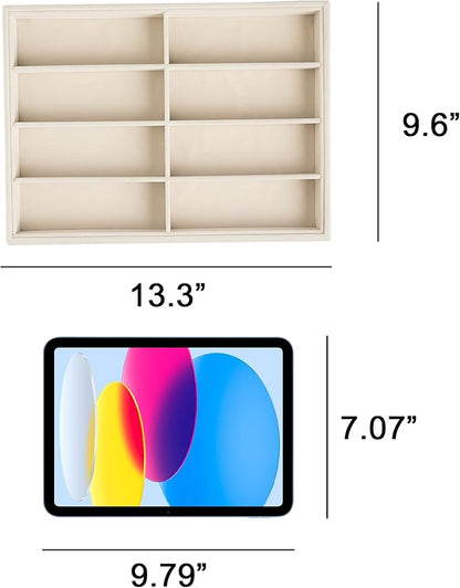 Frebeauty Sunglass Organizer,Velvet Glasses Organizer,8-Slot Sunglasses Tray for Drawer, Men's/Women's Sunglasses Box, Glasses Holder for Watch Stackable Eyeglass/Eyewear Display Tray(Grey)